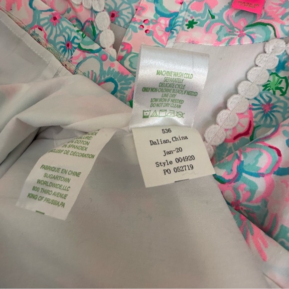 Lilly Pulitzer Braylin Stretch Shift Dress  Resort White Love Bug Print Size 12 - Picture 11 of 11
